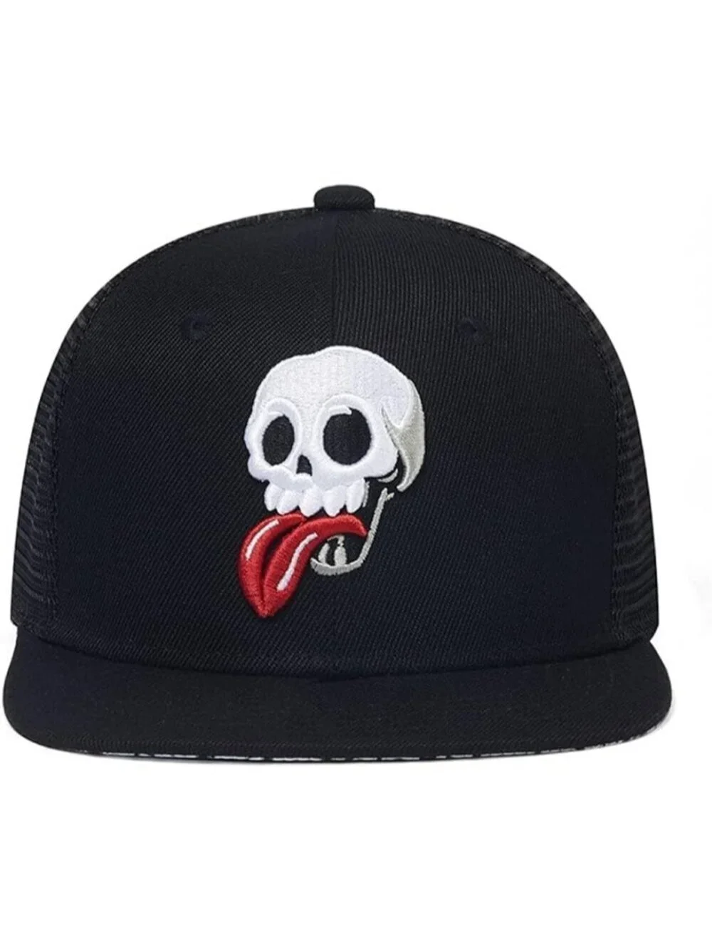 Unisex Skull Black Snapback Hat Hip Hop Style Colorful Adjustable Baseball Cap